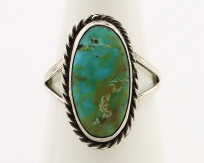 Navajo Ring 925 Silver Kingman Turquoise Artist Native American Signed C.80's