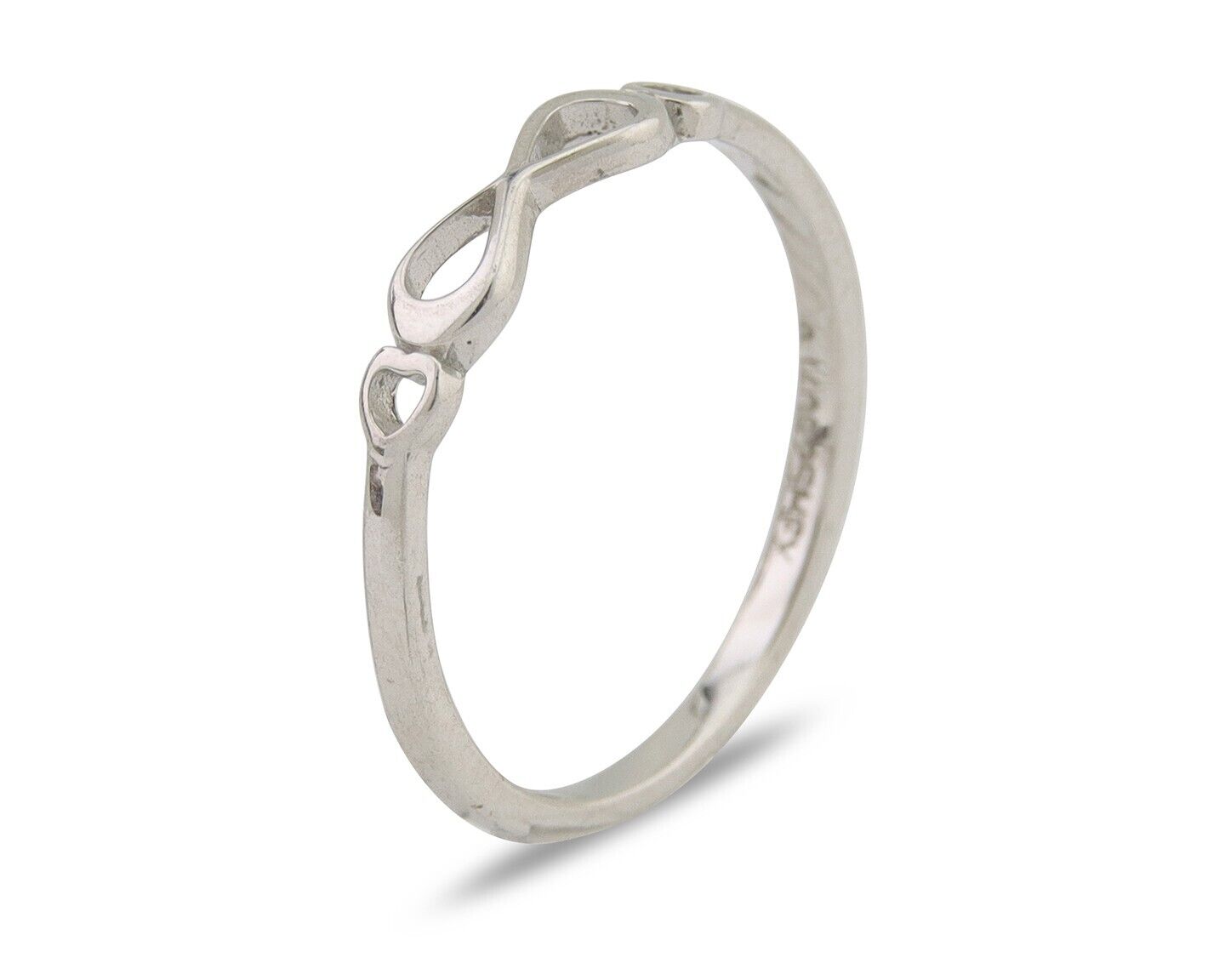 Infinity Heart Promise Ring 925 Solid Silver Size 6.0