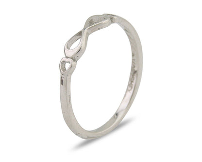 Infinity Heart Promise Ring 925 Solid Silver Size 6.0