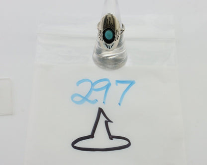Navajo Ring 925 Silver Natural Blue Turquoise Native American Artist C.80's