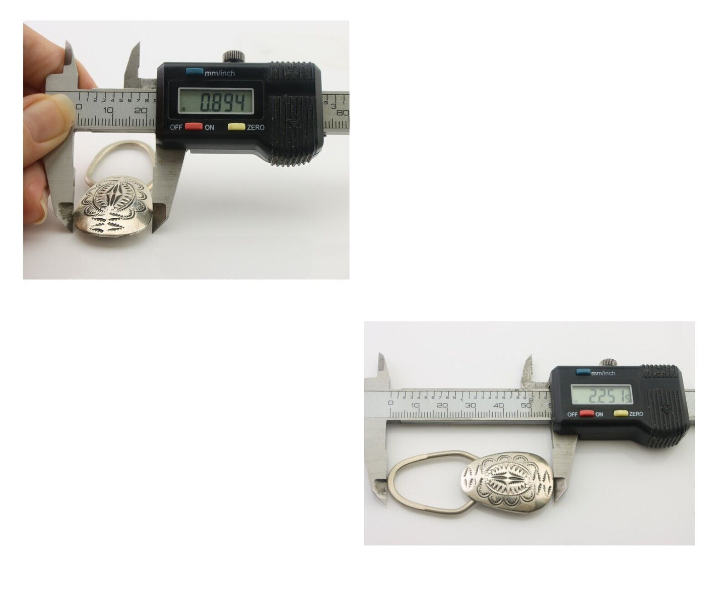 Navajo Hand Stamped Key Chain .925 Silver Handmade Native American Artist C.80's