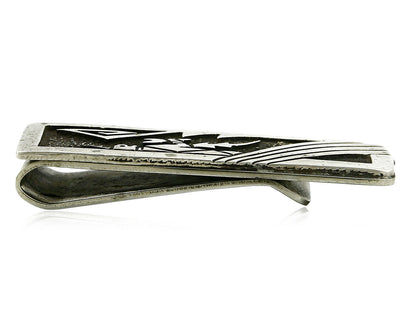 Navajo Money Clip .925 Silver & Nickle Hand Stamped Artist Richard Begay