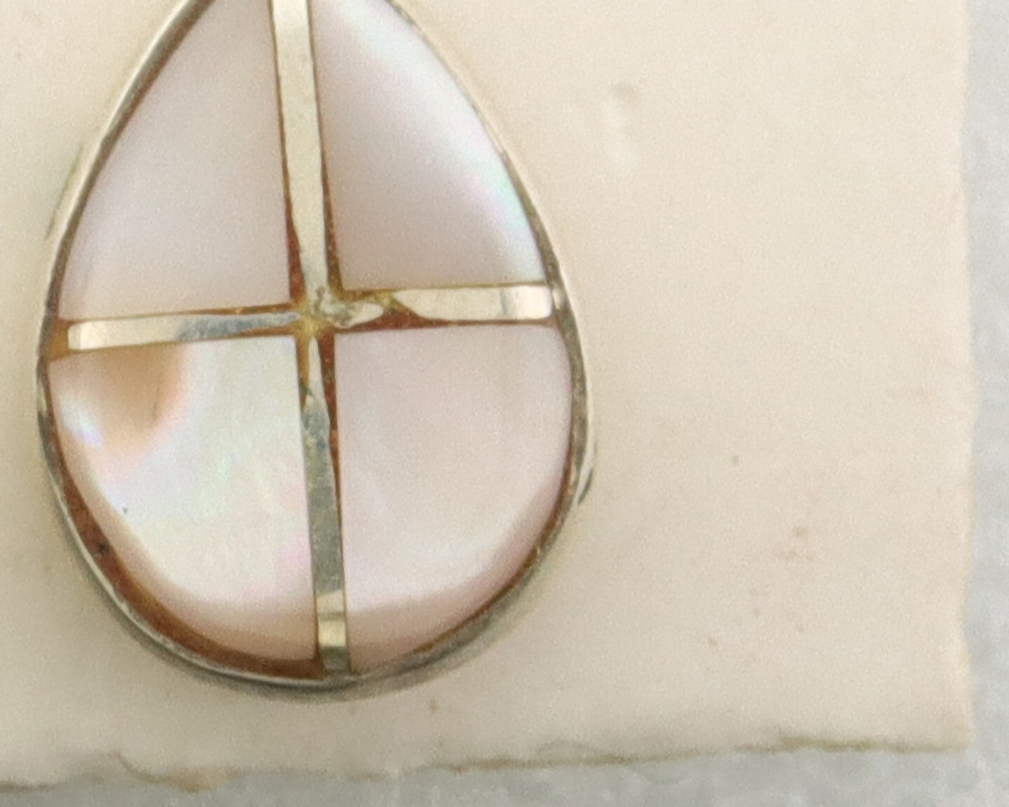 Navajo Earrings 925 Silver Pink Mussel Native American Artist C.80's