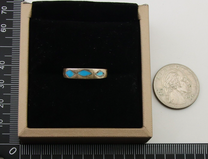 Navajo Handmade Ring 925 Silver Turquoise Native Artist C.80's