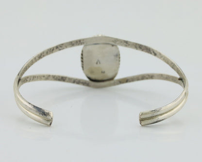 Navajo Bracelet 925 Silver Sleeping Beauty Turquoise Signed Robert Vandover C80s