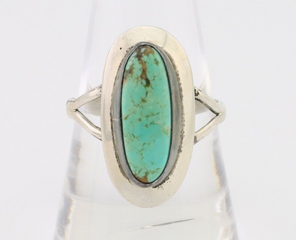 Navajo Ring 925 Silver Kingman Turquoise Artist Signed Kachina C.80's