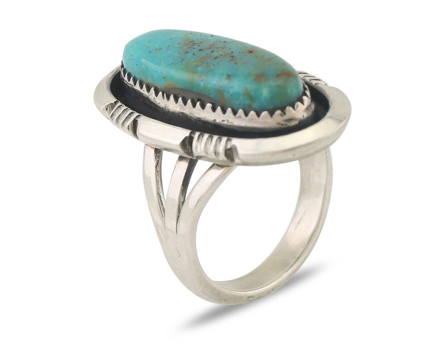Navajo Ring 925 Silver Royston Turquoise Native American Artist C.80's
