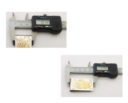 Navajo Money Clip .925 Silver Gold Plate & .999 Nickle Native Artist C.80's