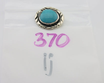 Navajo Pin 925 Silver Natural Mined Turquoise Artist Signed C Montoya C.80's