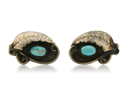 Navajo Earrings 925 Silver Natural Turquoise Native American Artist C.80's