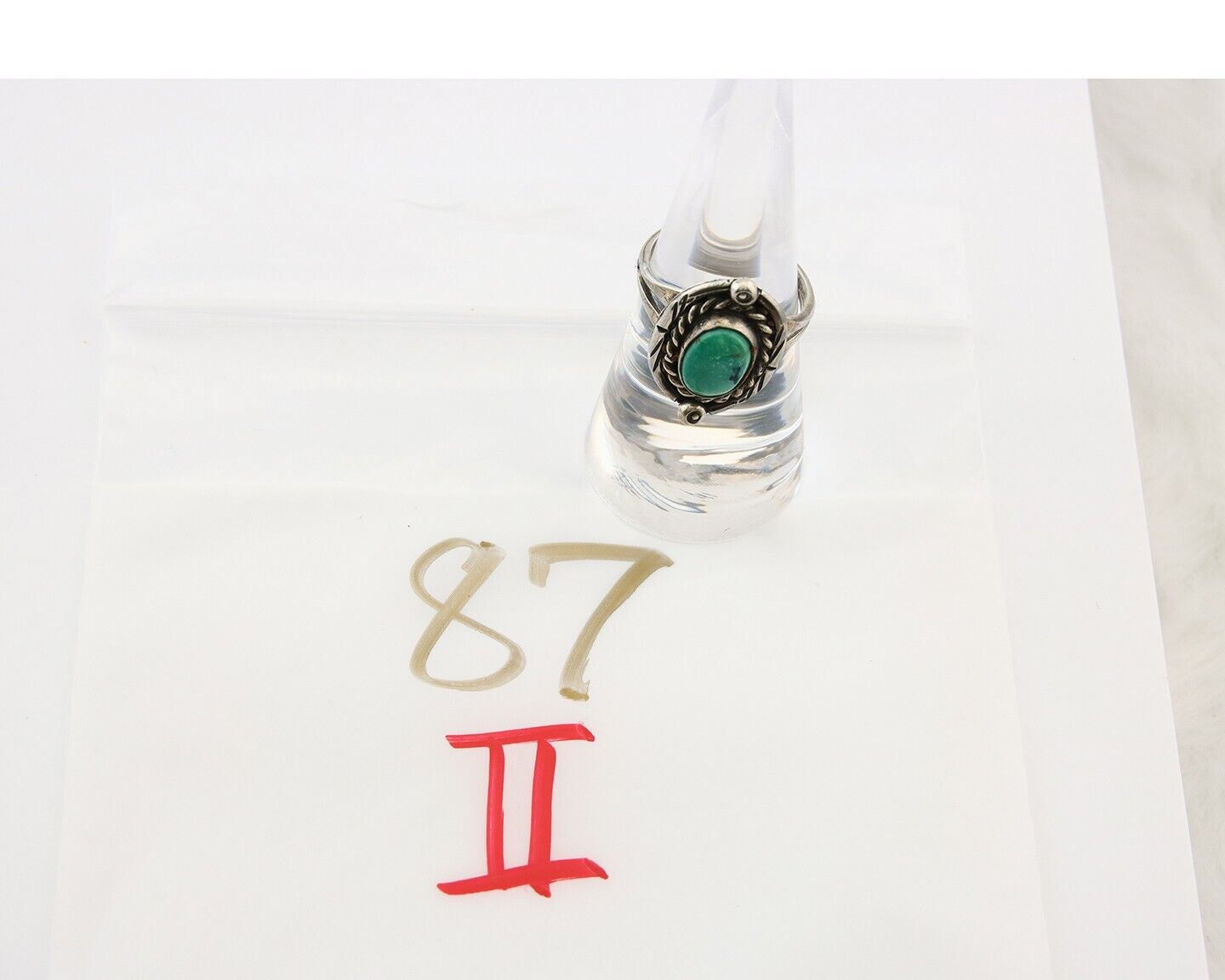 Navajo Ring 925 Sterling Natural Mined Arizona Turquoise C.80's Size 7.5