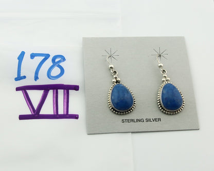 Navajo Earrings Sterling Silver Lapis Vintage Authentic Signed M