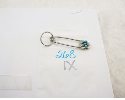 Navajo Key Chain .925 Silver Natural Turquoise Handmade Native American Artist