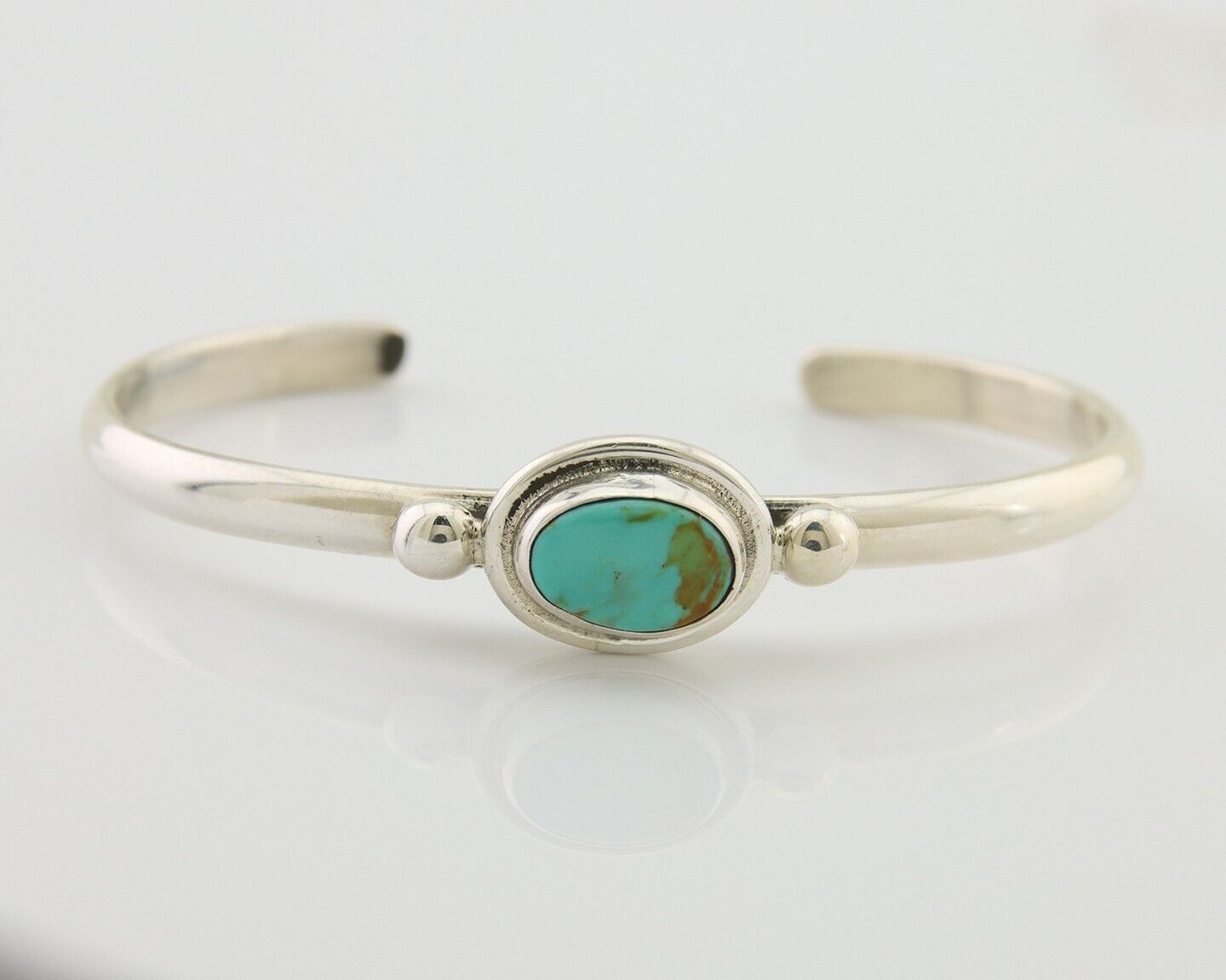 Navajo Kingman Turquoise Bracelet 925 Silver Artist Native American C.80's