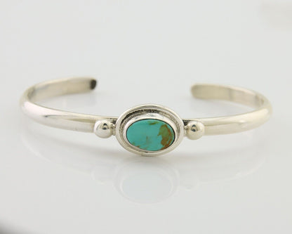 Navajo Kingman Turquoise Bracelet 925 Silver Artist Native American C.80's