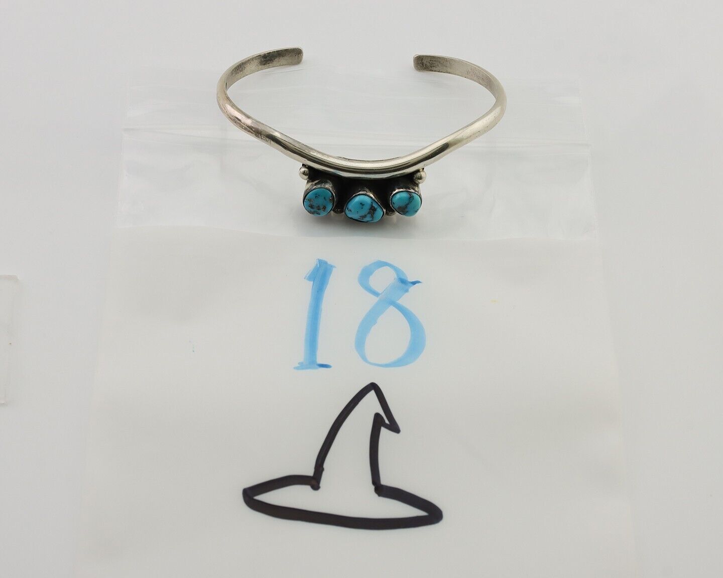 Navajo Bracelet 925 Silver Morenci Turquoise Artist Signed Frank Sandoval C.80's