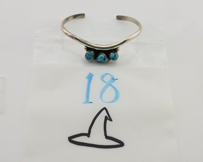 Navajo Bracelet 925 Silver Morenci Turquoise Artist Signed Frank Sandoval C.80's