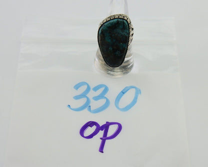 Navajo Ring 925 Silver Natural Turquoise Native American Artist C.80's