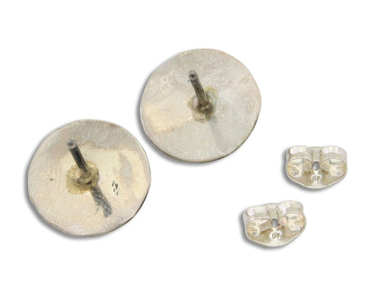 Navajo Handmade Earrings 925 Silver Turquoise Native American Artist C.80's