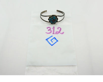 Navajo Cuff Bracelet Sterling Silver Turquoise Handmade Vintage Native Artist