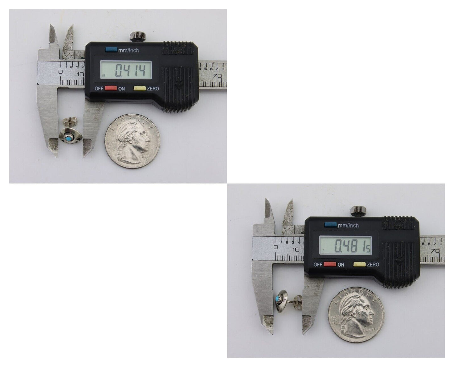 Navajo Paw Earrings 925 Silver Turquoise Native American Artist C.80's