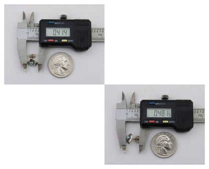 Navajo Paw Earrings 925 Silver Turquoise Native American Artist C.80's