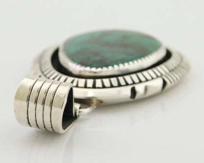 Navajo Pendant 925 Silver Natural Turquoise Artist Signed Lidia Begay C.80's