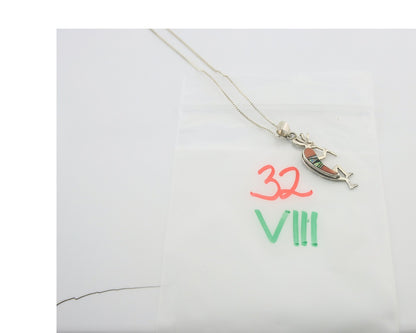 Navajo Kokopelli Necklace Sterling Silver Authentic Natural Gemstone Vintage