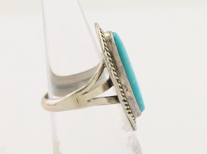 Navajo Ring 925 Silver Blue Turquoise Native Artist Signed M Begay C.80's