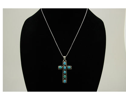Navajo Necklace 925 Silver Natural Turquoise Artist C Montoya C.80's