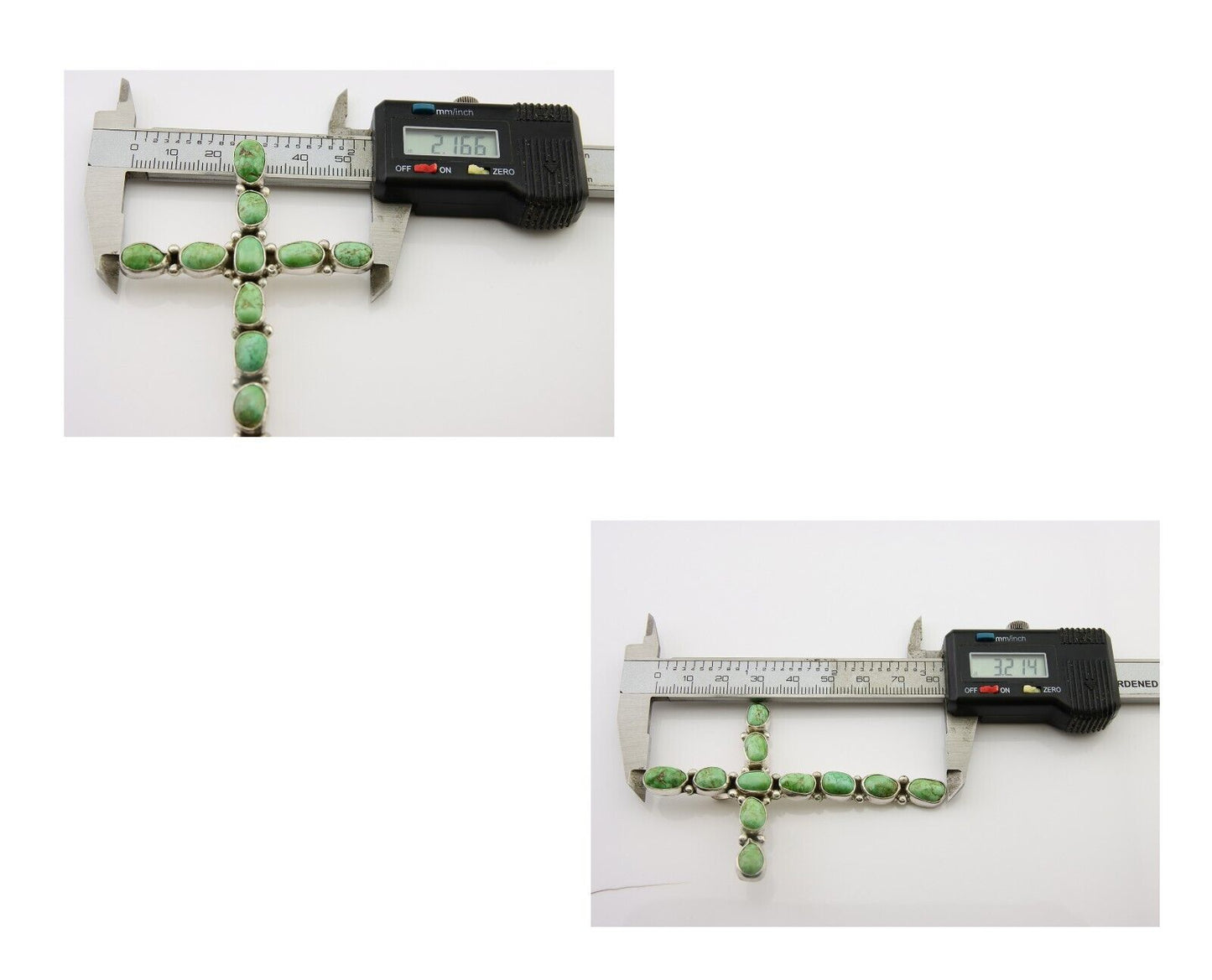 Navajo Cross Handmade Pendant 925 Silver Turquoise Artist Signed Russel Sam C80s