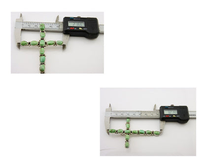 Navajo Cross Handmade Pendant 925 Silver Turquoise Artist Signed Russel Sam C80s