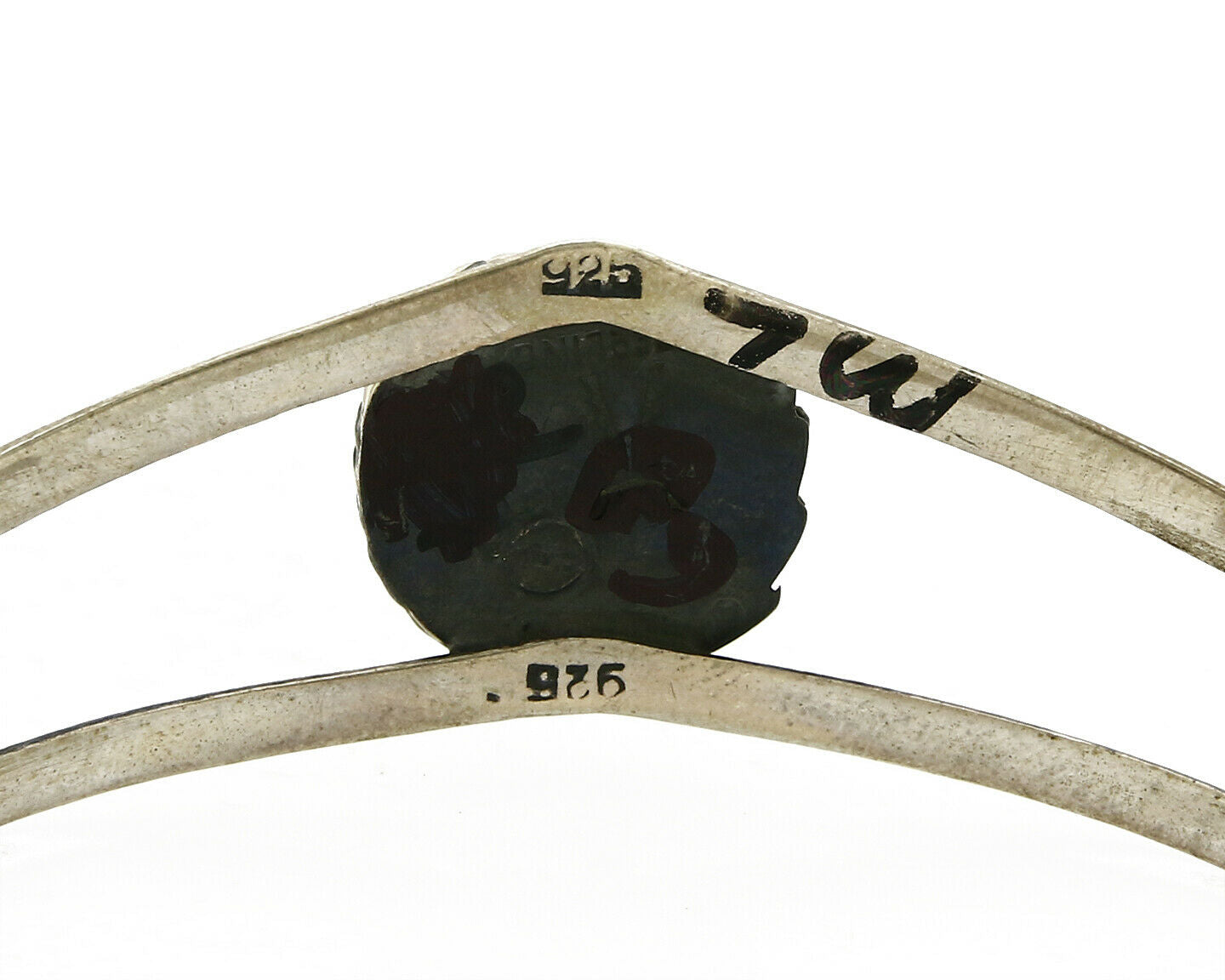 Navajo Handmade .925 Silver Natural Mined Bisbee Turquoise Cuff