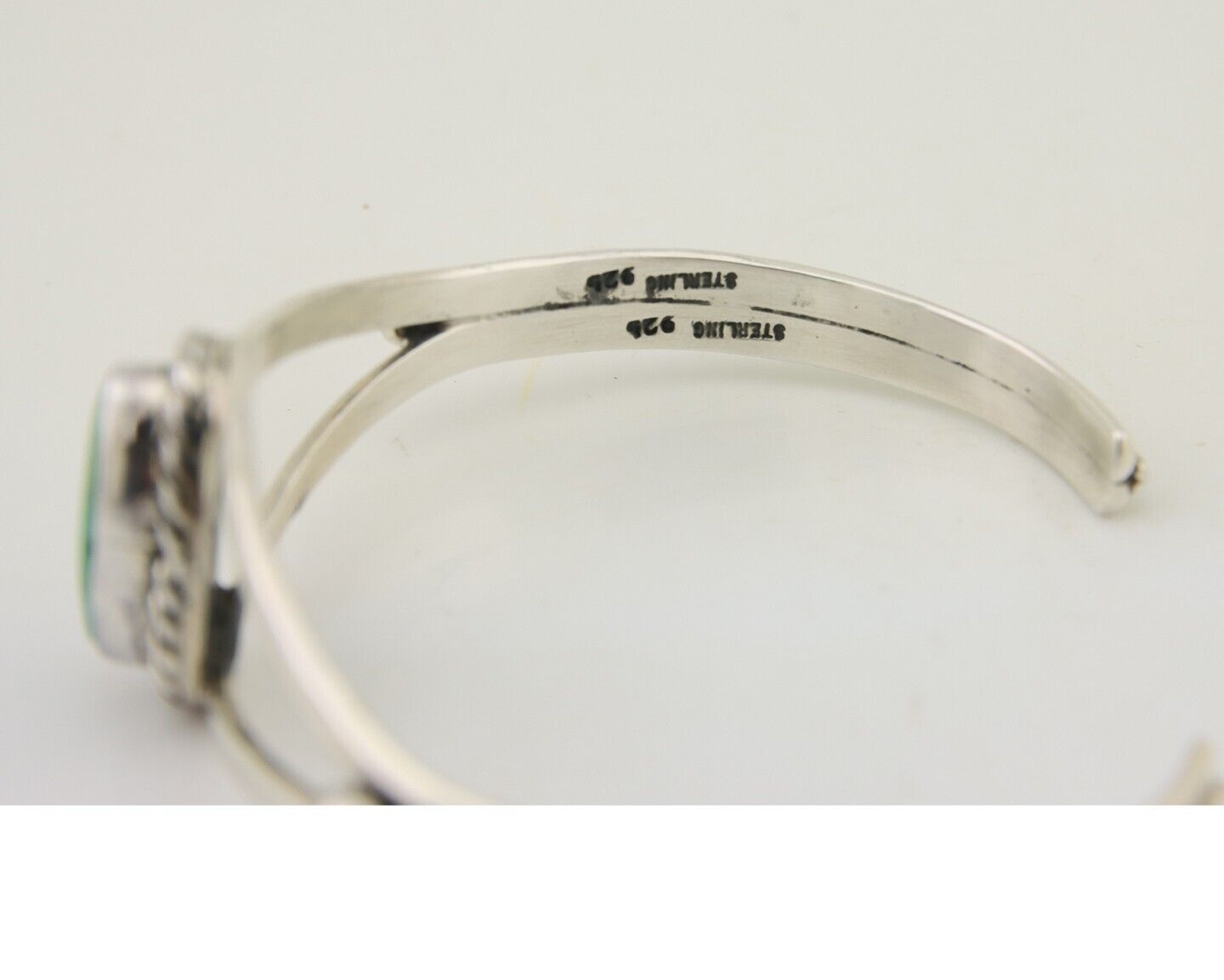 Navajo Bracelet 925 Silver Blue Turquoise Artist Signed Gecko C.80's