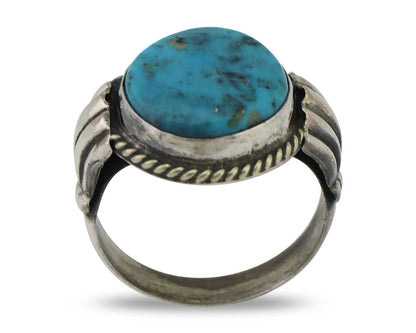 Navajo Handmade Ring 925 Silver Blue Turquoise Native American Artist C.80's