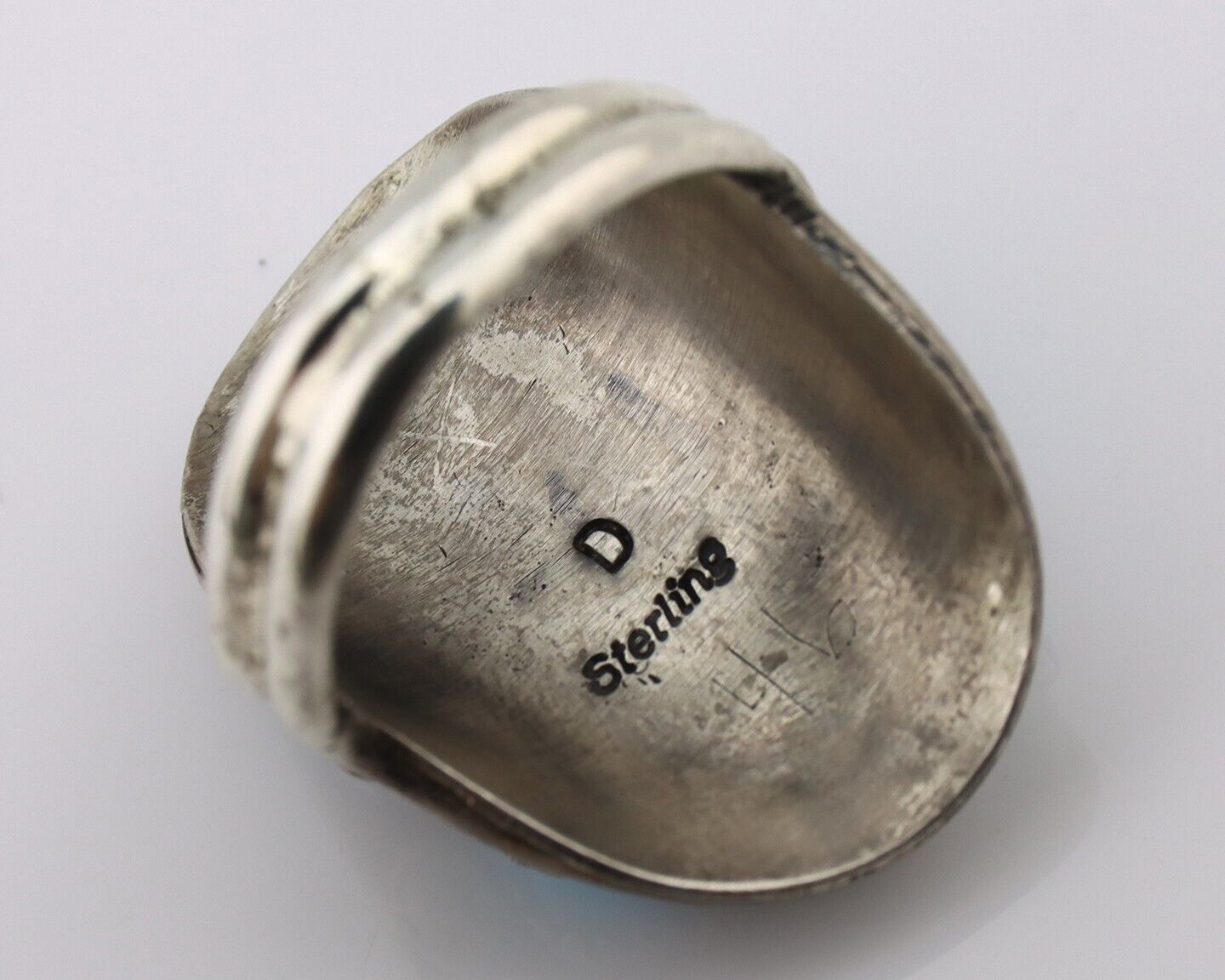Navajo Ring 925 Silver Natural Blue Turquoise Signed Phillip Zachary Artist C80s
