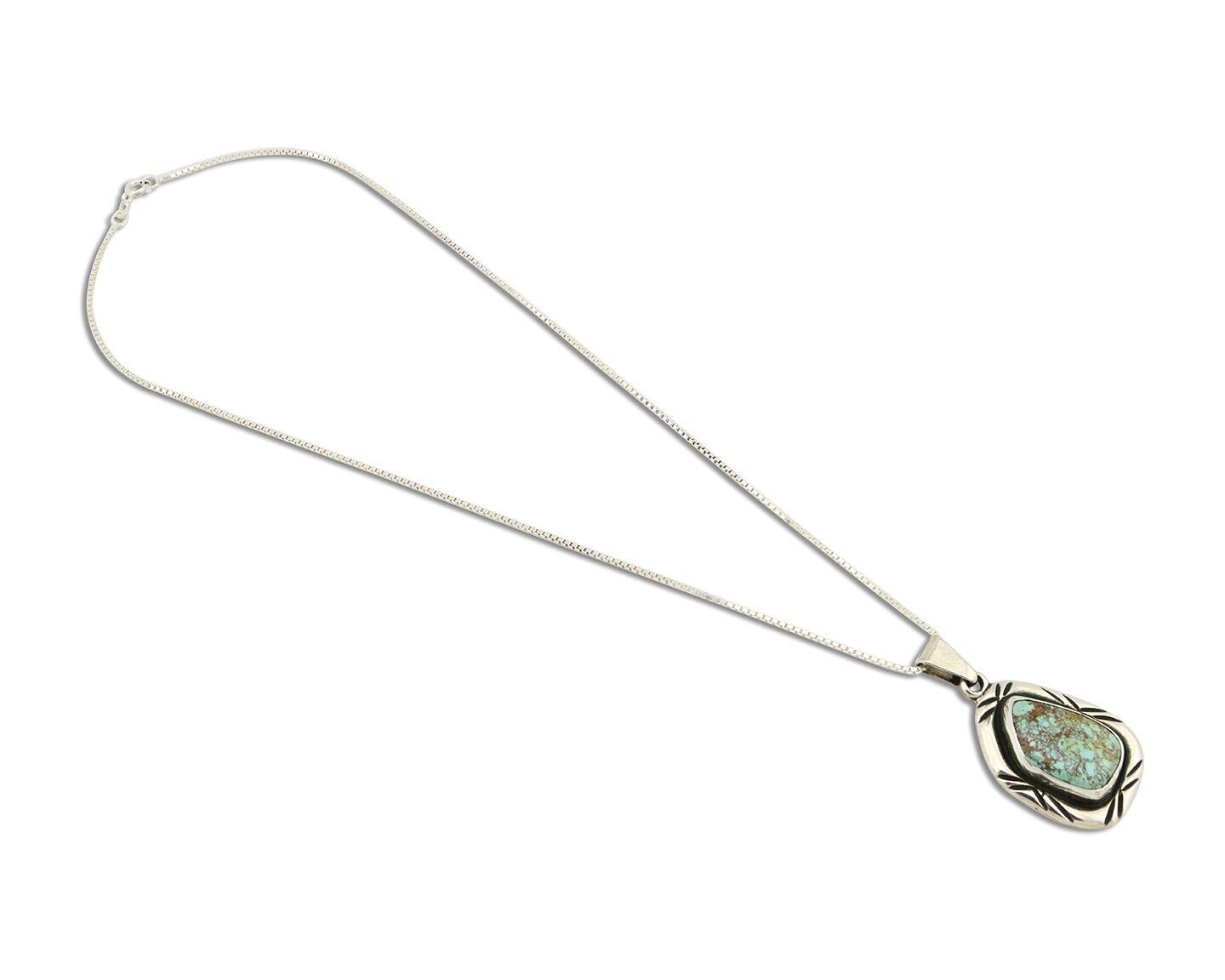 Navajo Necklace 925 Silver Spiderweb Turquoise Signed C Montoya C.80's