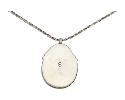 Navajo Necklace 925 Silver Natural Turquoise Artist Signed Elaine Becenti C.80's