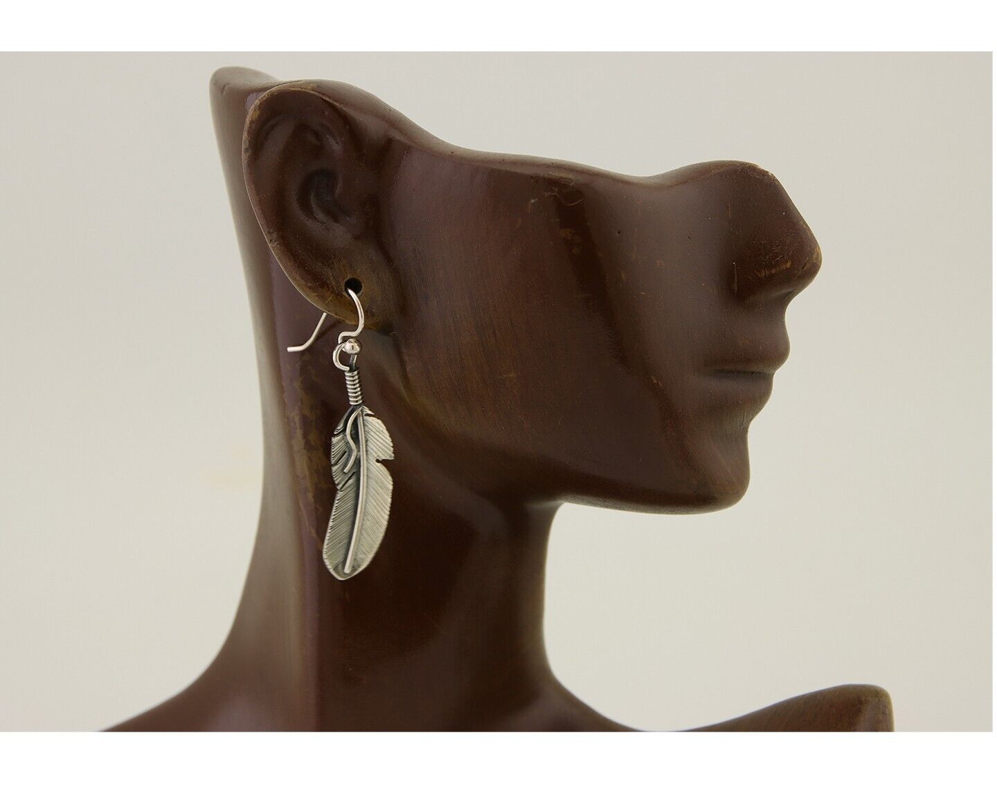 Navajo Eagle Feather Dangle Earrings 925 Silver Native American Artist C.80's