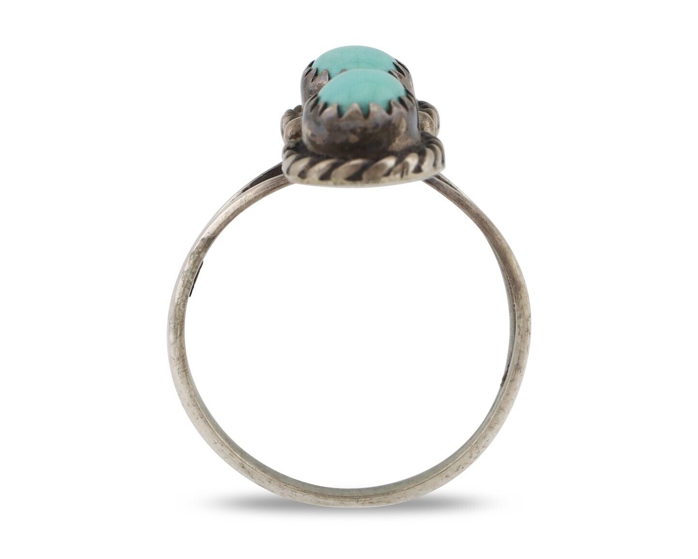 Navajo Ring 925 Silver Sleeping Beauty Turquoise Native American Artist C.80's