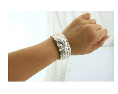 Navajo Cuff Bracelet 925 Sterling Silver Vintage Hand Stamped Signed EP