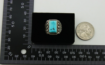 Navajo Ring .925 Silver Turquoise Artist Signed Mary Dayea C.80's