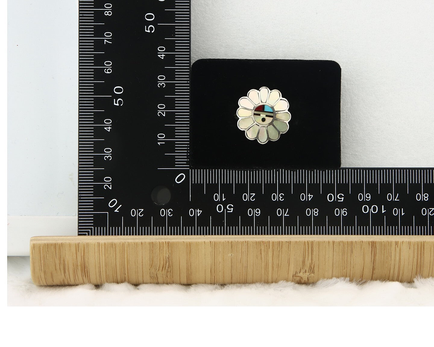 Vintage Zuni Ring 925 Sterling Silver Natural Gemstone Size 7.25