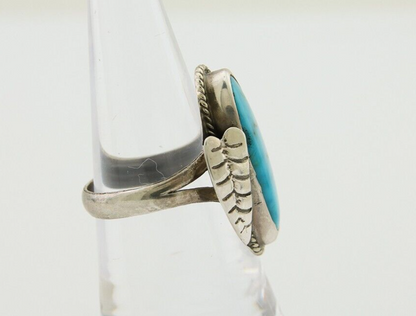 Navajo Ring 925 Silver Natural Blue Turquoise Native American Artist C.80's