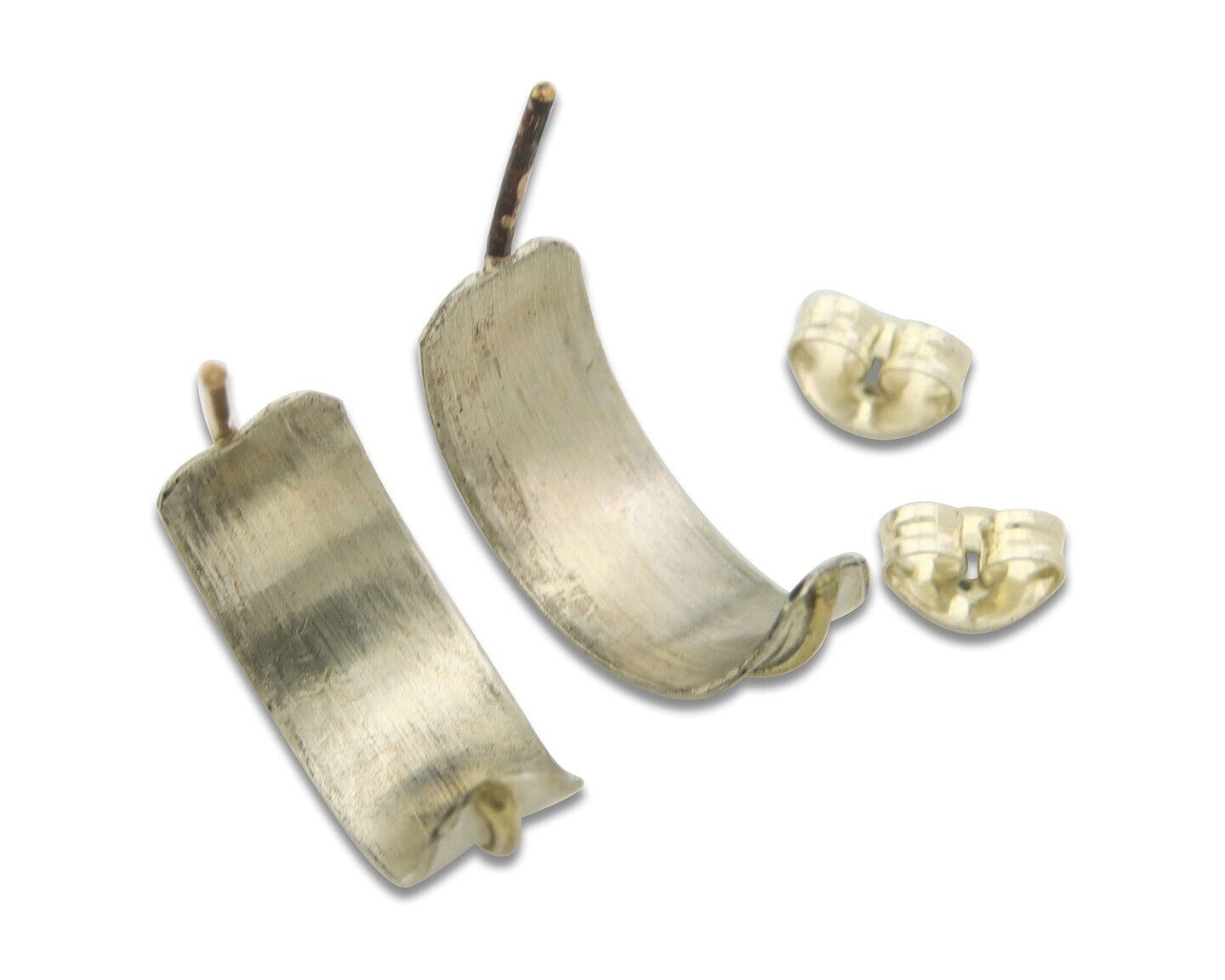 Navajo Hoop Earrings 925 Silver & Gold Native American Artist C.80's