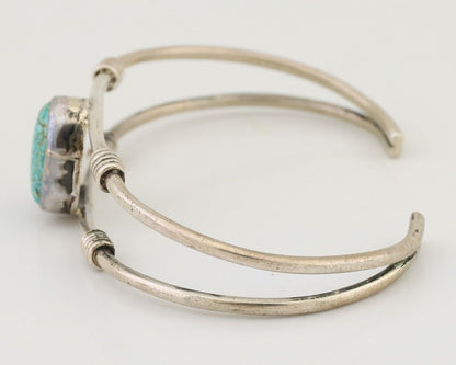 Navajo Cuff Bracelet 925 Silver Natural Blue Turquoise Native American C.80's