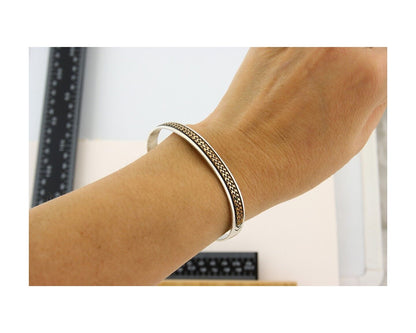 Navajo Bracelet 925 Silver & 12k Yellow Gold Filled Signed R C.80's