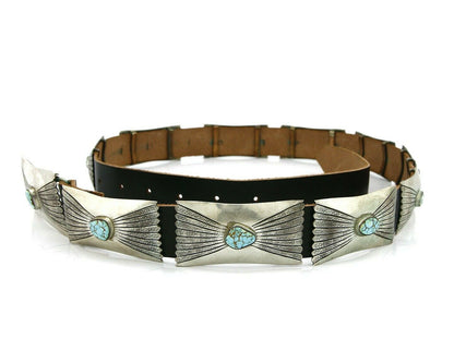 Navajo Concho Belt .925 Silver Mine #8 Turquoise Tobe Turpen Vault Collection