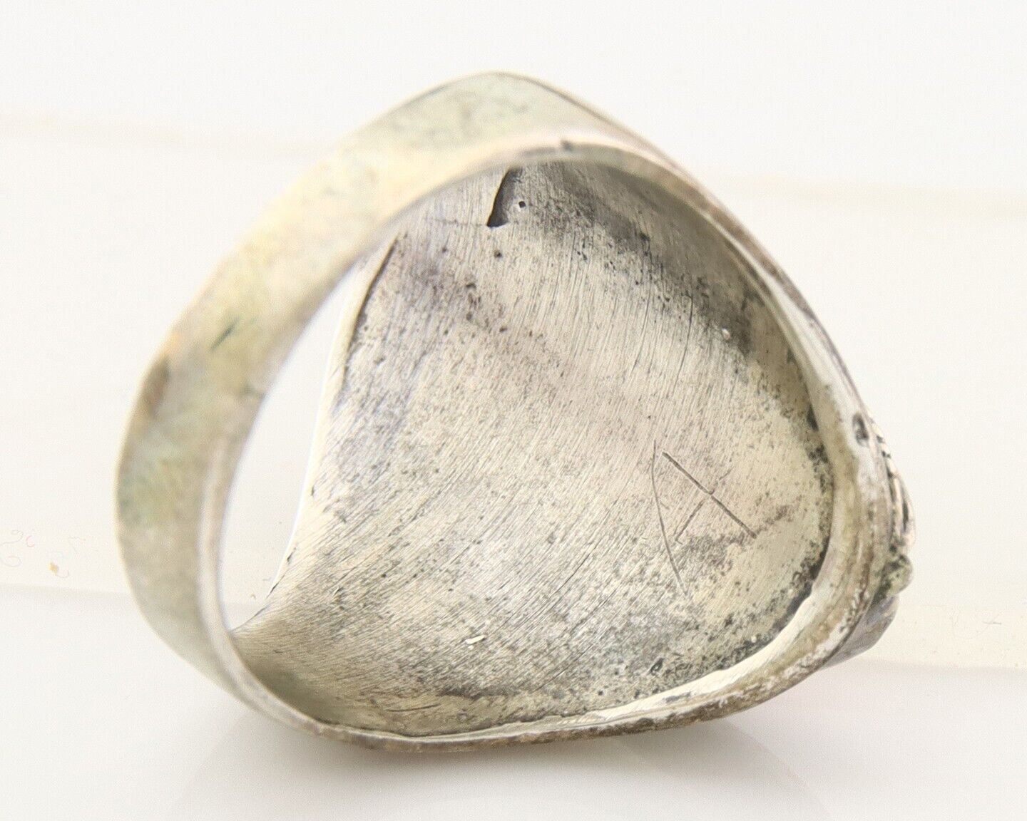 Navajo Ring 925 Sterling Turquoise & Coral Native Artist C.80's Size 6.5