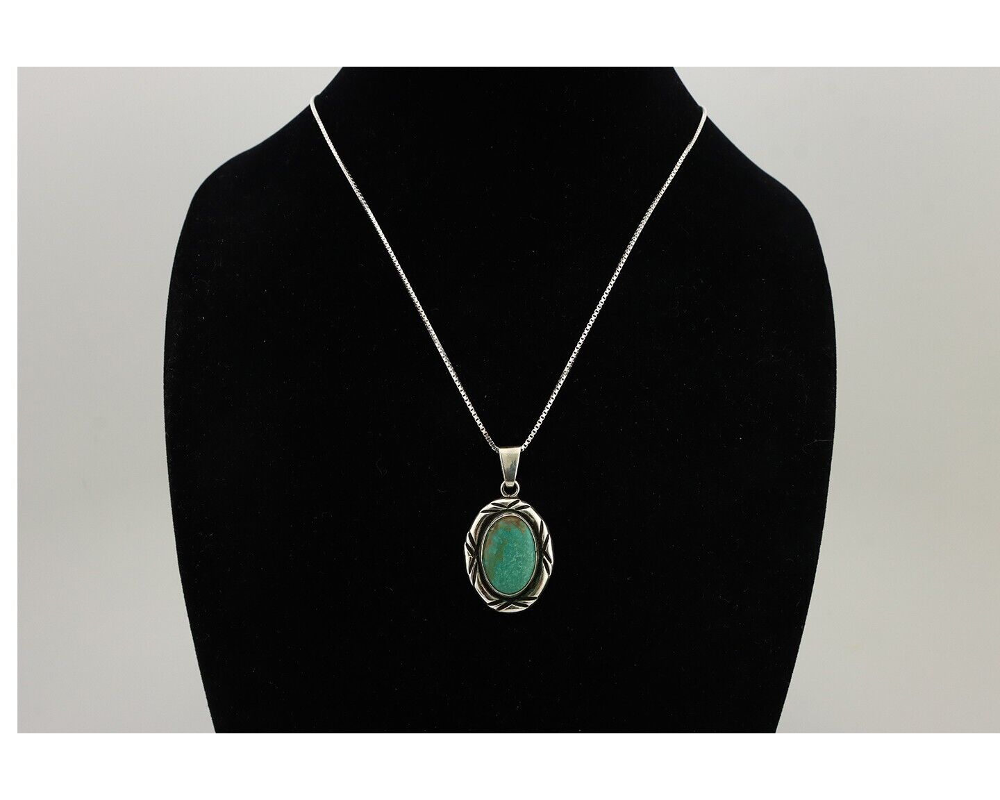 Navajo Necklace 925 Silver Kingman Turquoise Signed C Montoya C.80's